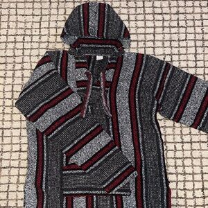 Mexican Baja Striped Hooded Men's Sweater
